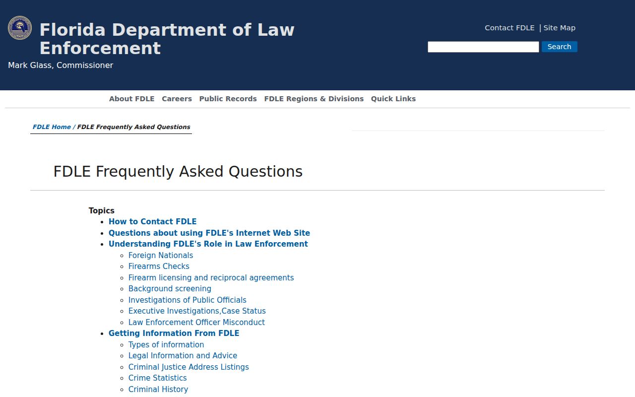 Crestview criminal history and FDLE record guidance