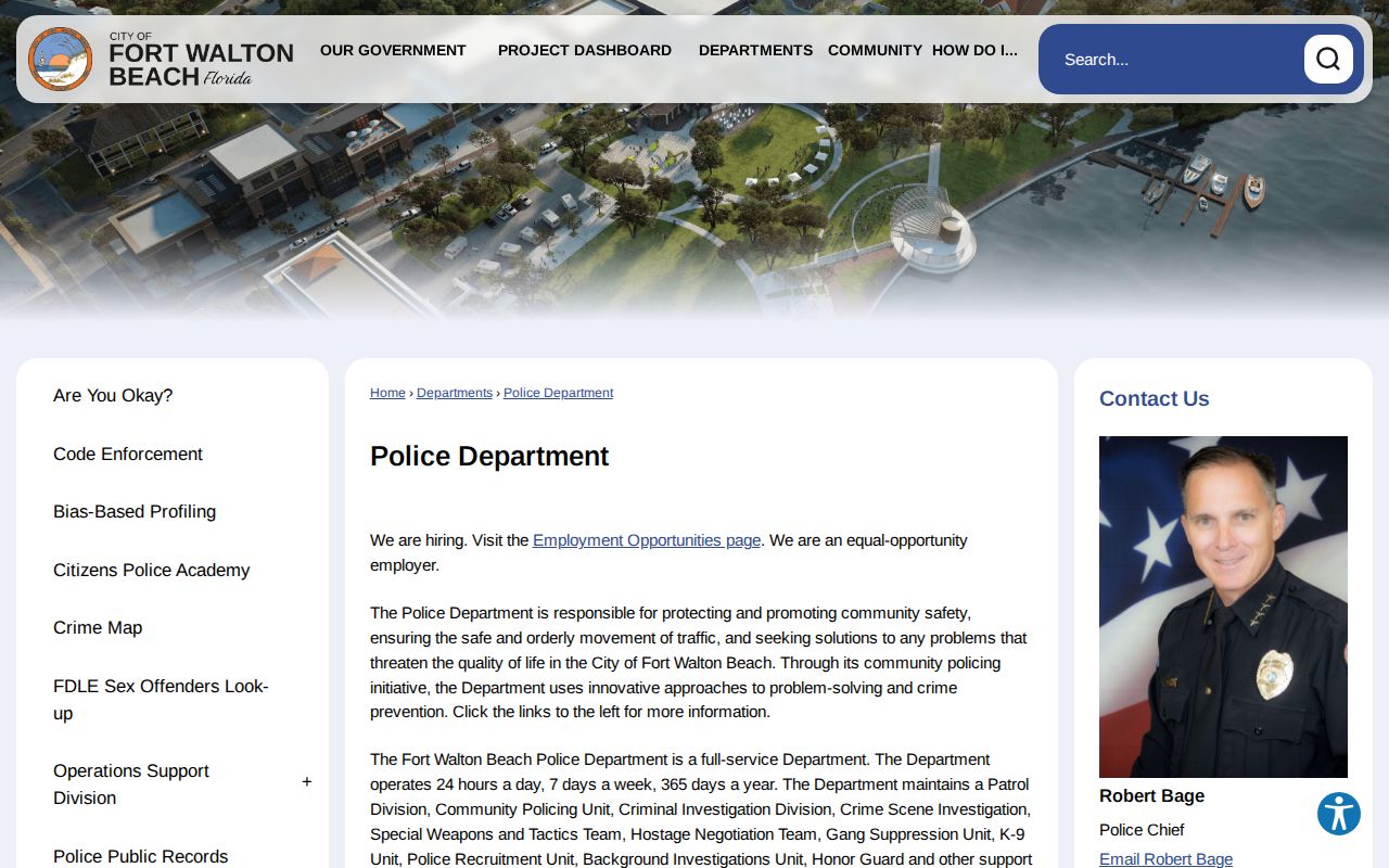 Fort Walton Beach criminal records at the Police Department