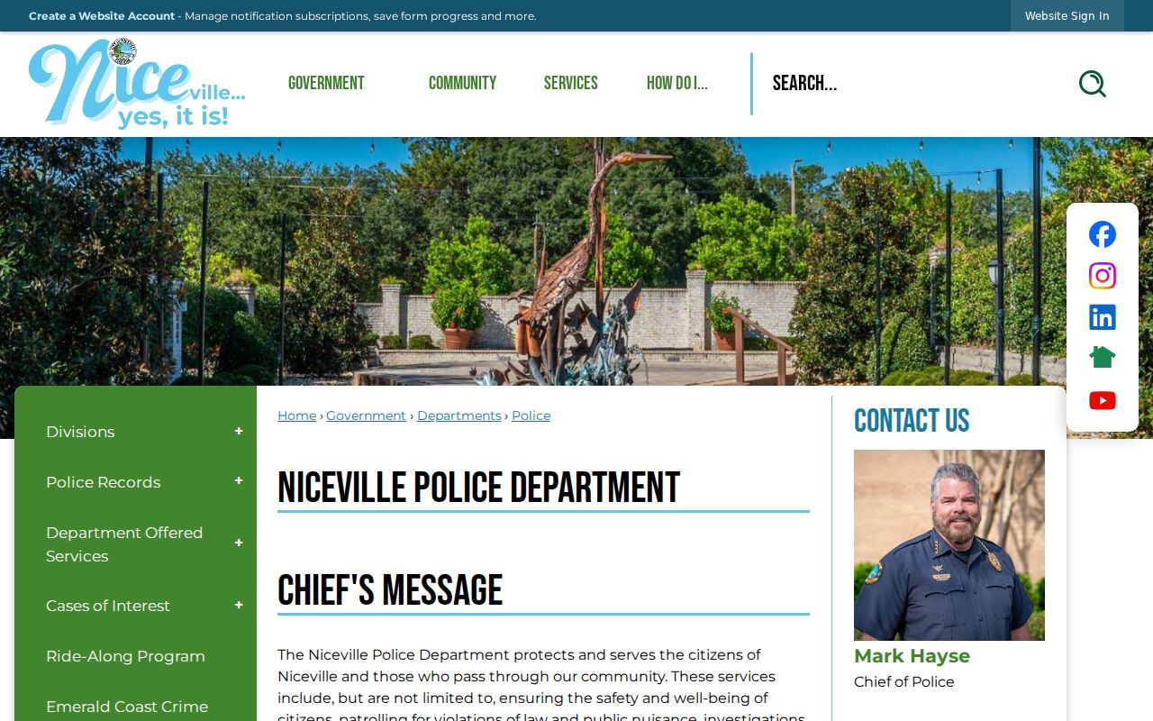 Niceville criminal records at Niceville Police Department