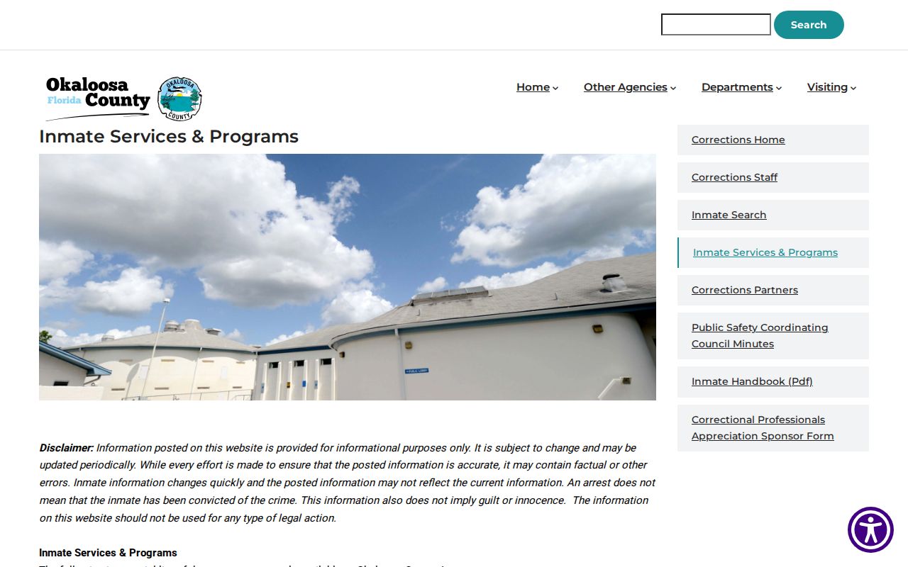 Okaloosa County arrest booking inmate services